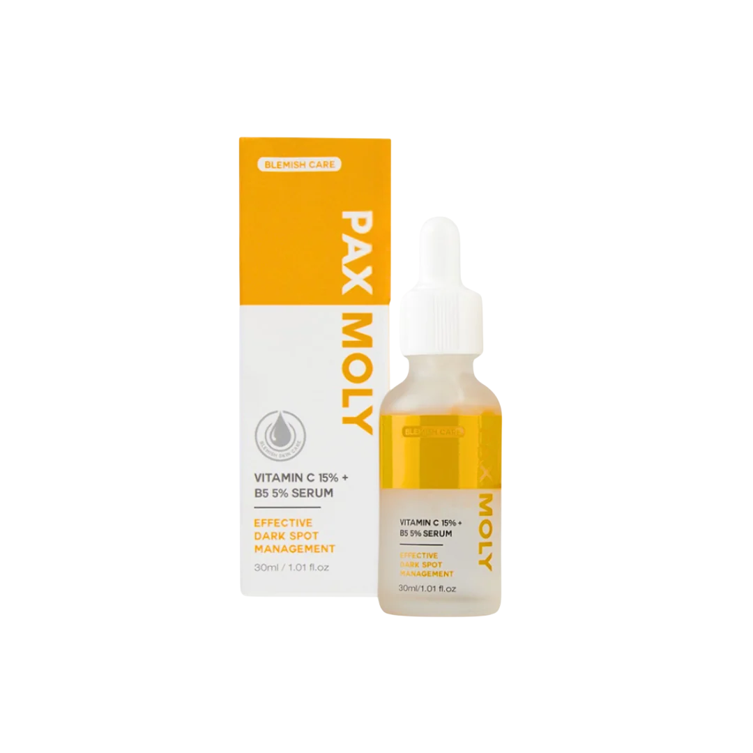 PaxMoly PaxMoly, Effective Dark Spot Management, 15% Vitamina C + 5% B5, Brightening & Hydrating, Tag & Nacht, Serum, Für das