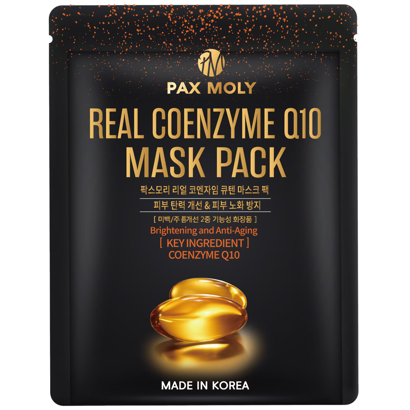 PaxMoly Gesichtsmaske PaxMoly, Real Coenzyme Q10, Hydrating & Revitalising, Sheet Mask, Face, Day & Night, 25 ml Regular