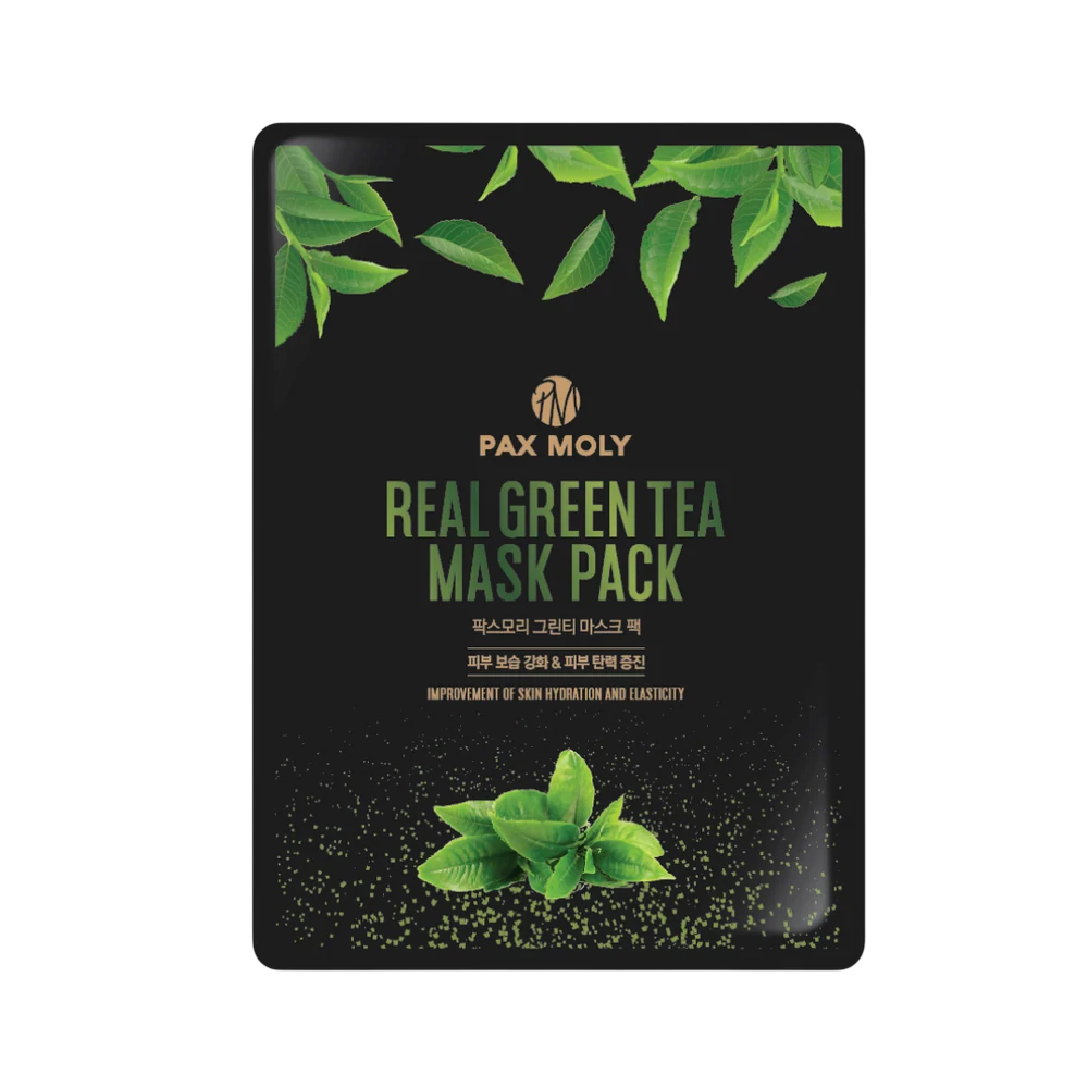 PaxMoly PaxMoly, Real Green Tea, Hydration & Elasticity, Gesichtsmaske, Für das Gesicht, 25 ml Regular
