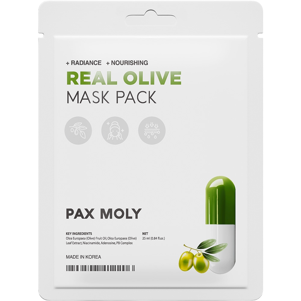 PaxMoly PaxMoly, Real Olive, Strahlkraft, Gesichtsmaske, Für das Gesicht, 25 ml Regular