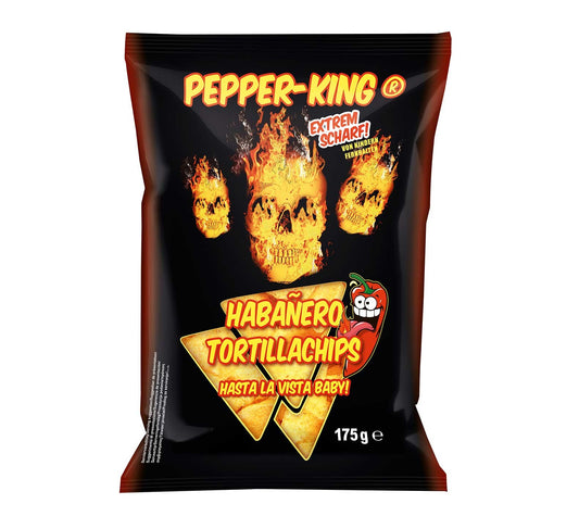 Pepper-King Habañero Tortillachips 175g Mais-Chips mit Habanero Chili Geschmack