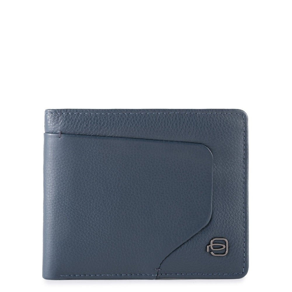Piquadro, Akron, Lederbrieftasche, Mit abnehmbarem Dokumentenhalter, Blau, Für Männer