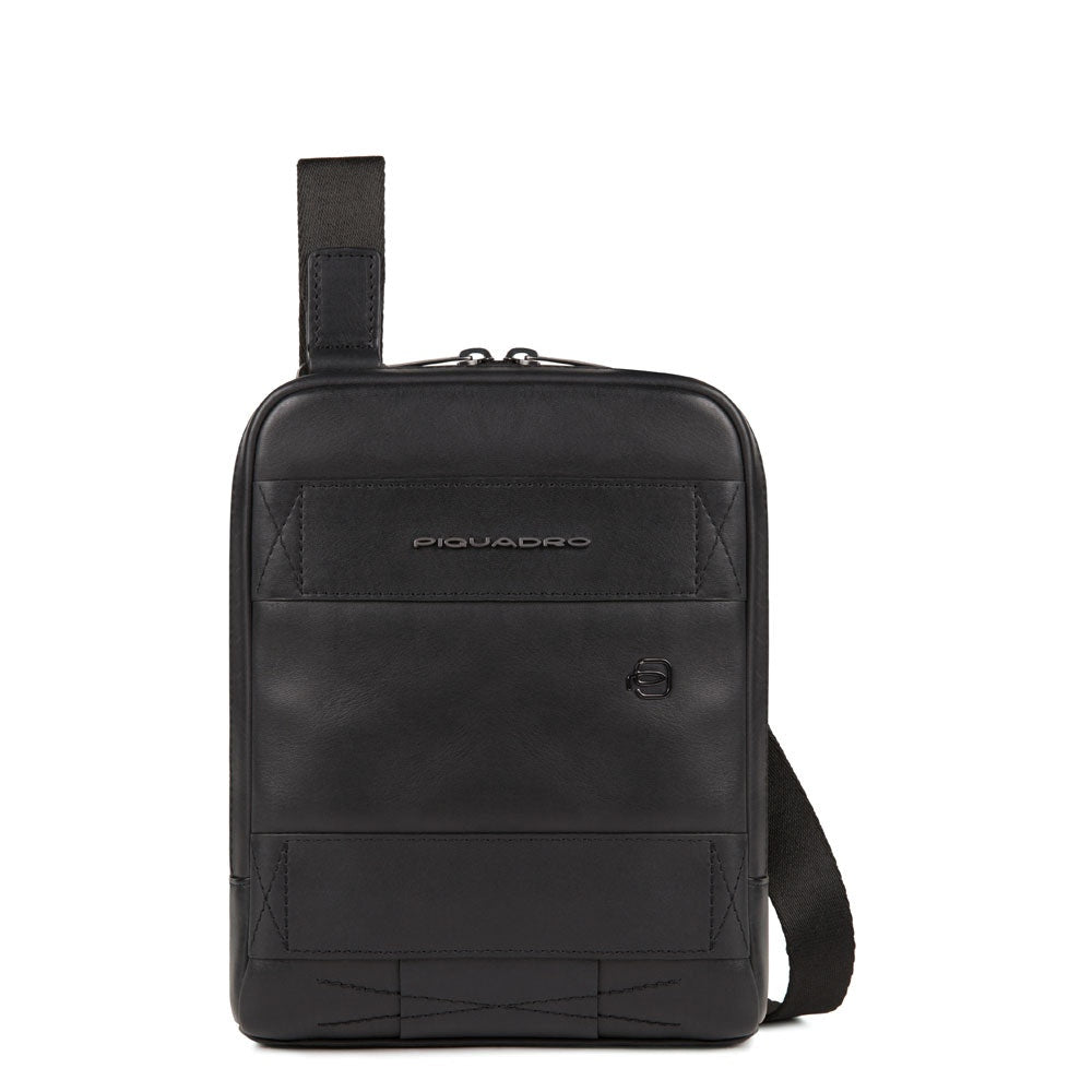 Piquadro, Obidos, Leder-Umhängetasche, Schwarz, 17 x 22 x 5,00 cm, Für Männer
