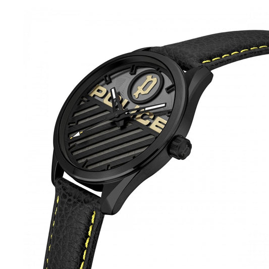 POLICE Herren Quarzuhr aus Edelstahl mit Lederarmband 48 mm PEWJA2121403 – Produktansicht