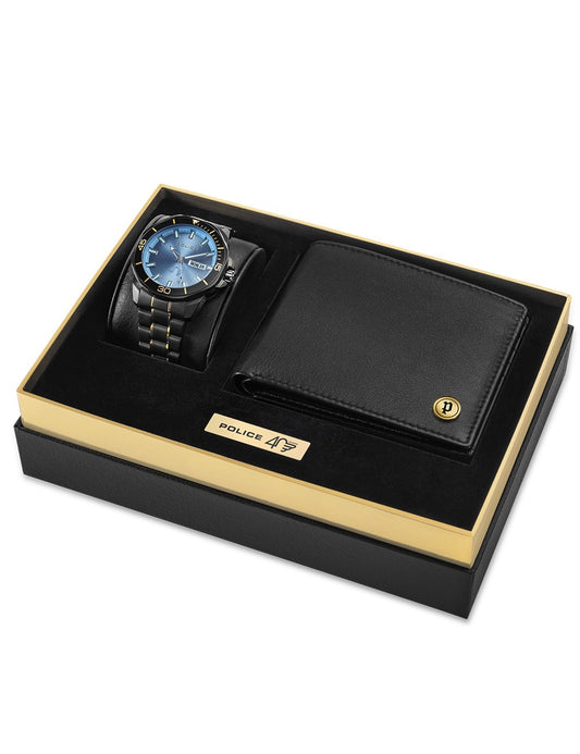 POLICE Herren Quarzuhr mit Datum 43 mm PEWJH0030301-SET A – Produktansicht
