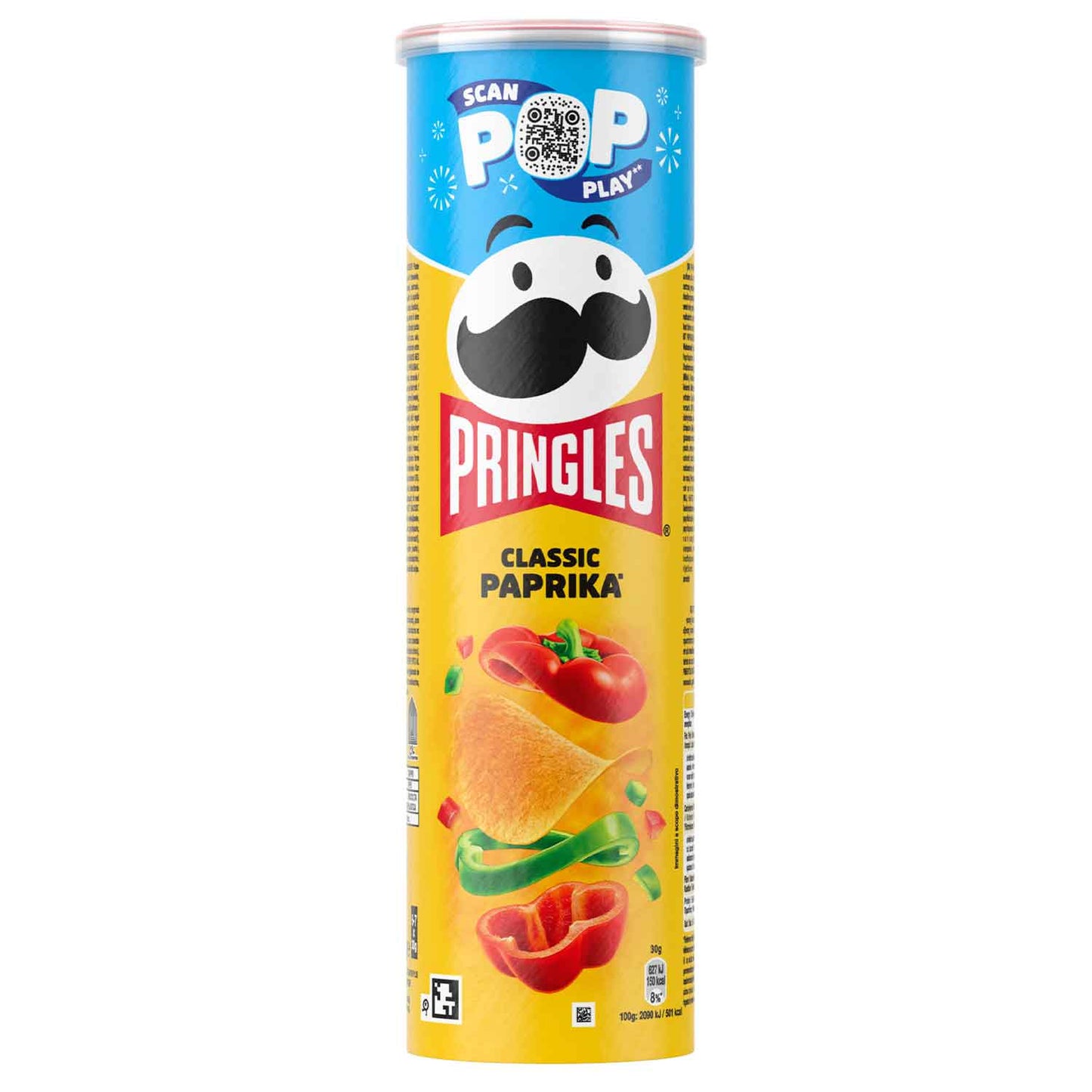 Pringles Classic Paprika 185g  Stapelchips mit Paprikageschmack. Für Vegetarier geeignet.