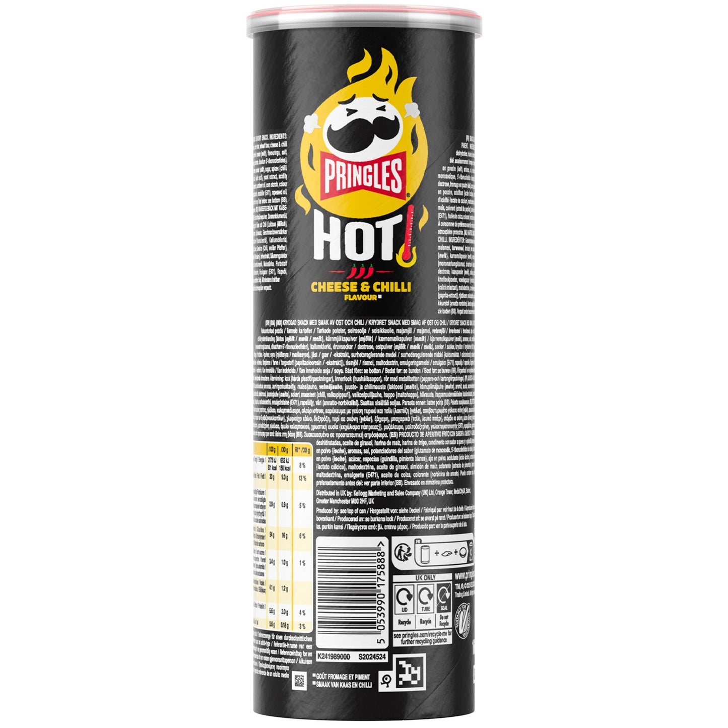 Pringles Hot Cheese & Chilli 160g  Stapelchips mit Käse- und Chiligeschmack