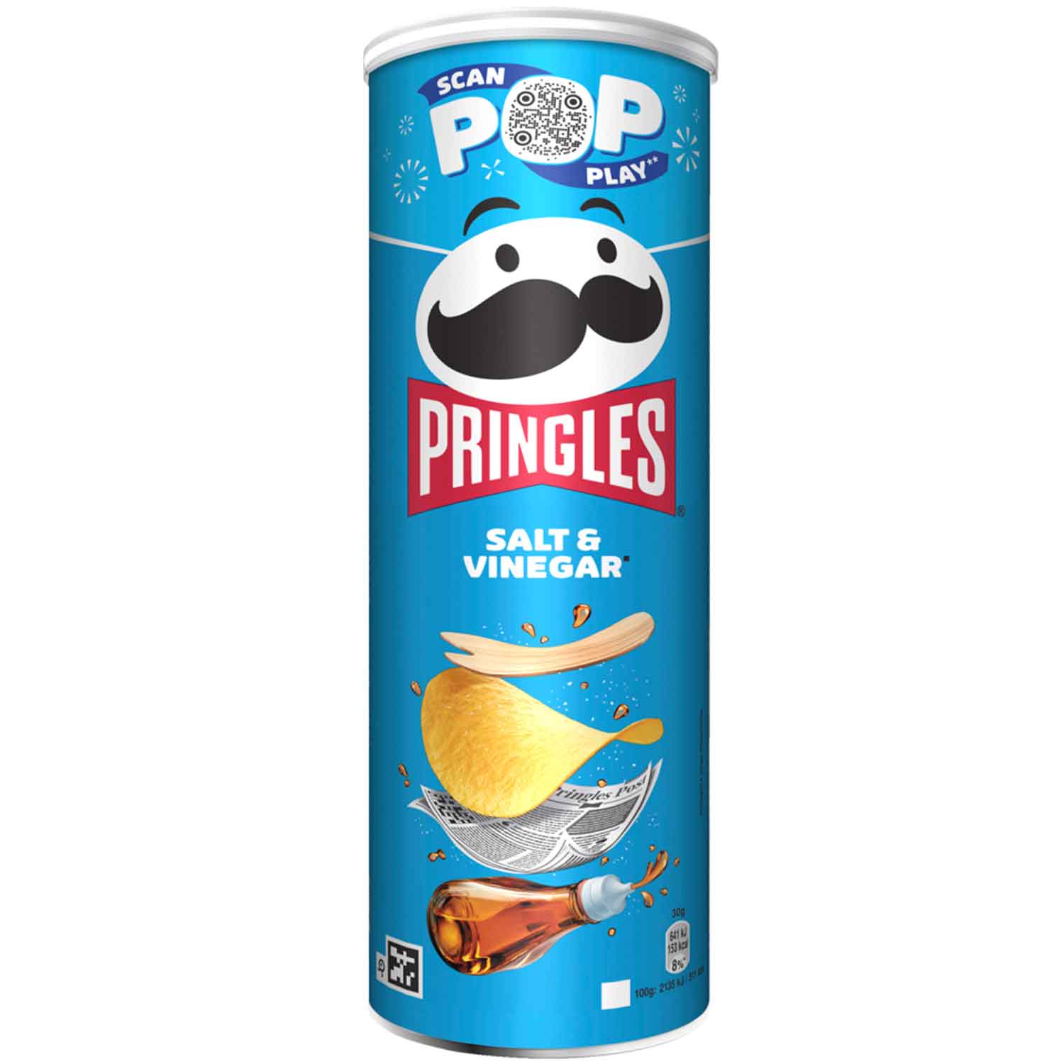 Pringles Salt & Vinegar 165g Stapelchips mit Salz- und Essiggeschmack. Für Vegetarier geeignet. - Candyshop.ch