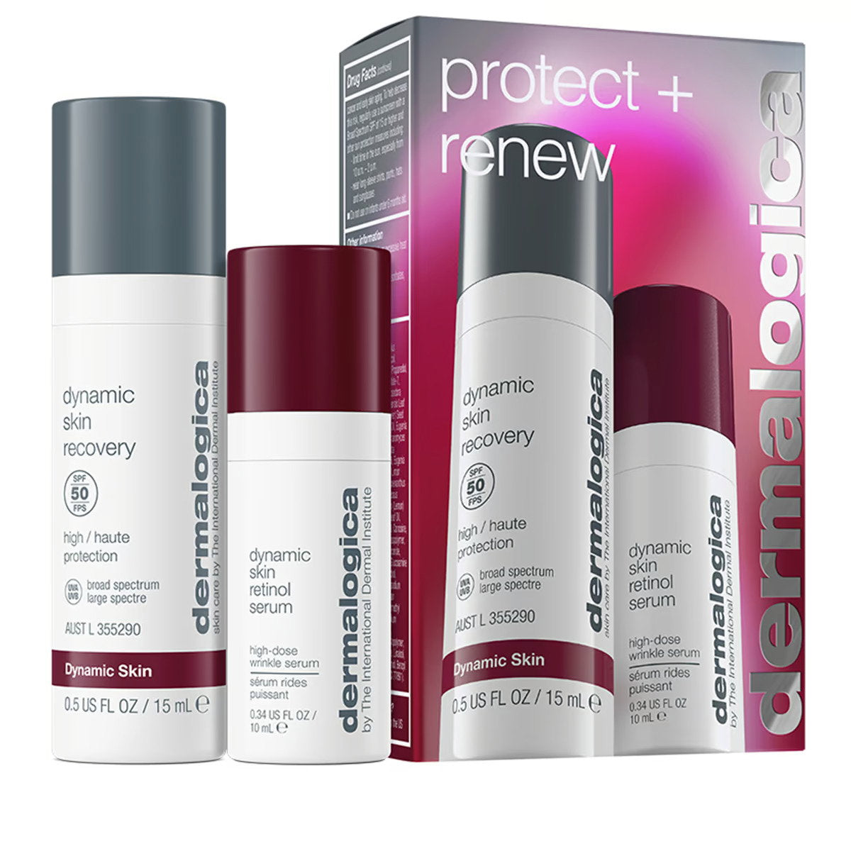 Dermalogica Hautpflegeset Protect + Renew Set Dermalogica: Dynamic Skin, Retinol, Anti-Wrinkle, Serum, For Face, 10 ml + Dyna