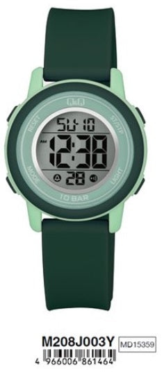 Q&Q DIGITAL DAY DATA 24H M208J003Y Only Time Armbanduhr 34 mm