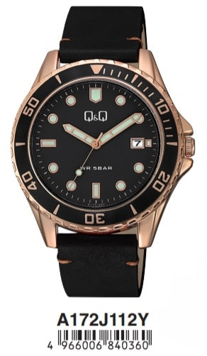 Q&Q GENT DATE A172J112Y Date Armbanduhr 43 mm