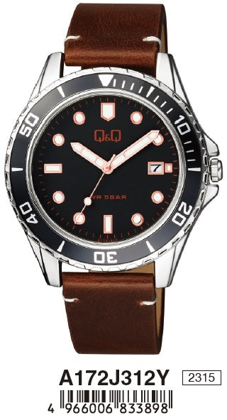 Q&Q GENT DATE A172J312Y Date Armbanduhr 43 mm