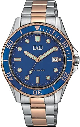 Q&Q GENT DATE A172J422Y Only Time Armbanduhr 43 mm