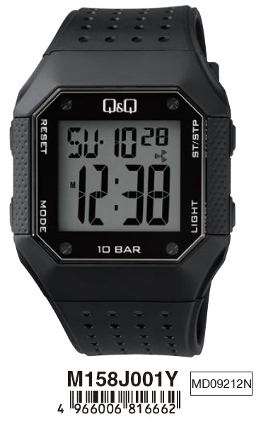 Q&Q GENT DIGITAL MULTIFUNCTION M158J001Y Multifunction Armbanduhr 43 mm