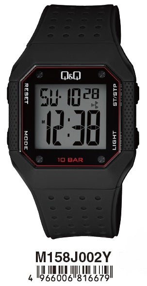 Q&Q GENT DIGITAL MULTIFUNCTION M158J002Y Multifunction Armbanduhr 20 mm