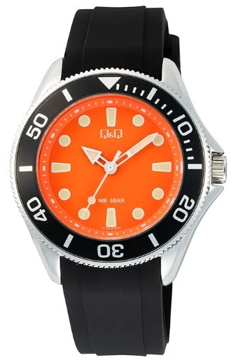 Q&Q GENT DIVER BLACK C72A-012PY Only Time Armbanduhr 41 mm Schwarz
