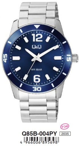 Q&Q GENT DIVER ONLY TIME Q85B-004PY Only Time Armbanduhr 42 mm