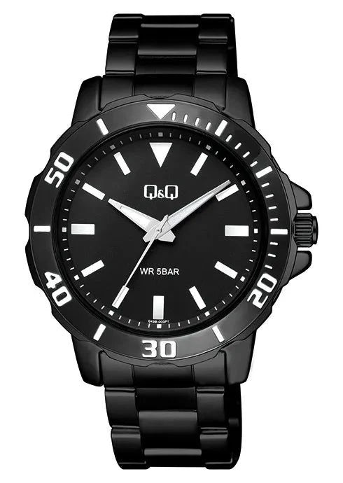 Q&Q GENT ONLY TIME Q43B-003PY Only Time Armbanduhr 44 mm
