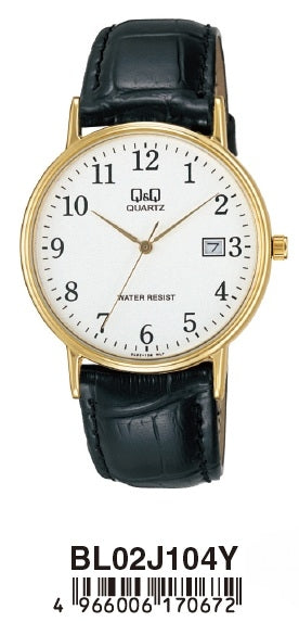 Q&Q LADY DATE BL02J104Y Date Armbanduhr 35 mm