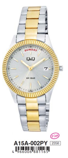 Q&Q Mod. LADY DAY & DATE A15A-002PY Day & Date Armbanduhr 32 mm