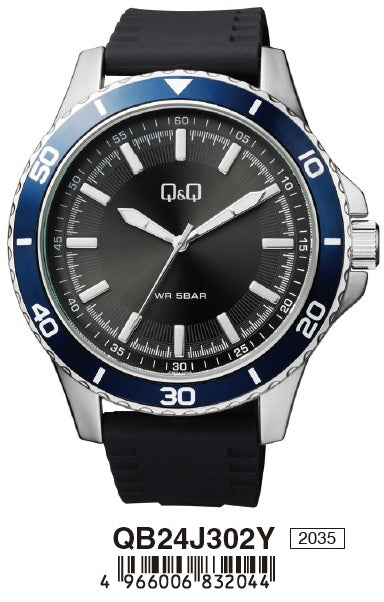 Q&Q QB24J302Y Only Time Armbanduhr 48 mm