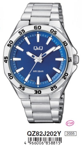 Q&Q STANDARD QZ82J202Y Only Time Armbanduhr 42 mm