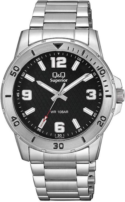 Q&Q SUPERIOR GENT DIVER DATE S372J205Y Only Time Armbanduhr 40 mm