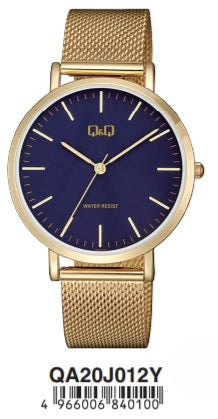 Q&Q UNISEX ONLY TIME QA20J012Y Only Time Armbanduhr 39 mm Gold