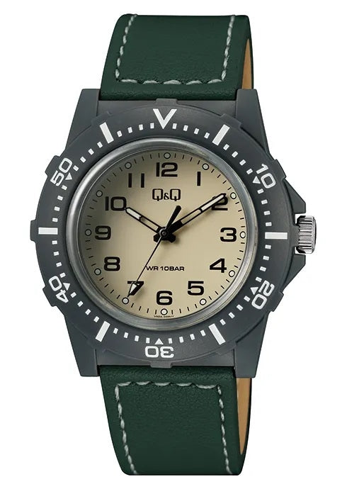 Q&Q V32A-009VY Only Time Armbanduhr 42.5 mm