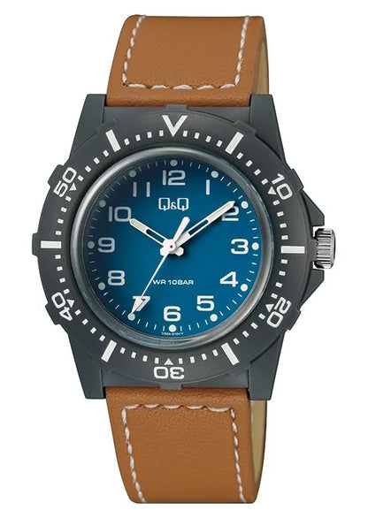 Q&Q V32A-010VY Only Time Armbanduhr 42.5 mm