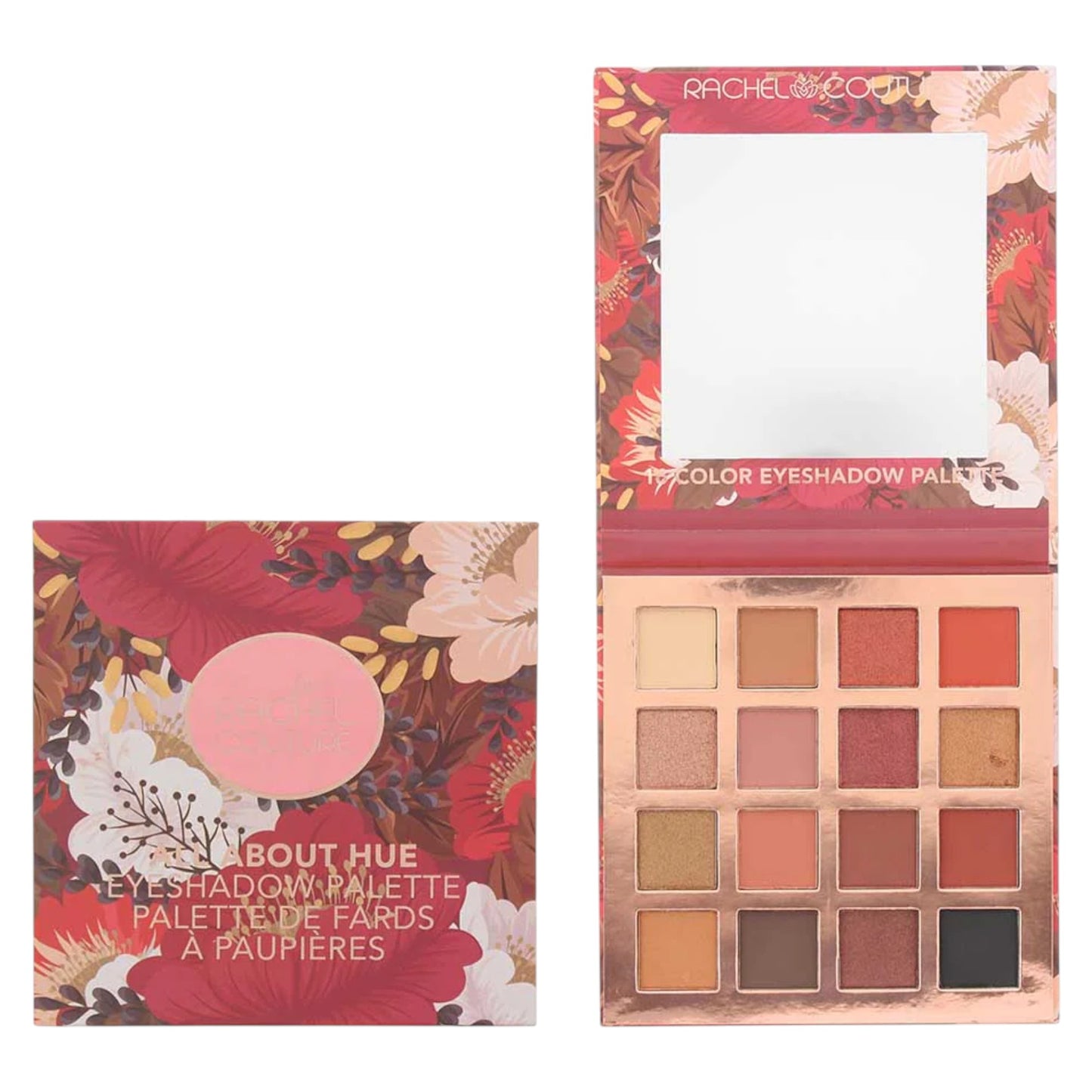 Rachel Couture All About Hue Lidschattenpalette – 16 schimmernde Farben für strahlende Augen