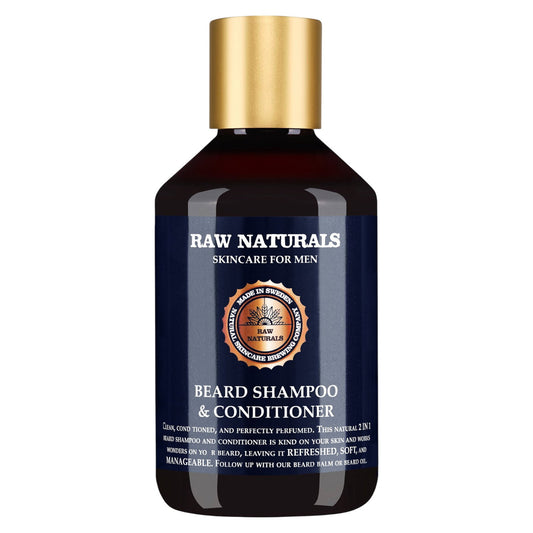 Raw Naturals Raw Naturals, Beard Shampoo & Conditioner, 100% vegan, Bartshampoo, Weichheit, 250 ml Regular