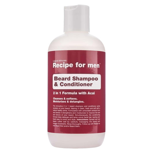 Recipe For Men Recipe For Men, Beard Shampoo & Conditioner, Cleansing and Conditioning, Bartshampoo, Feuchtigkeit, 250 ml Reg