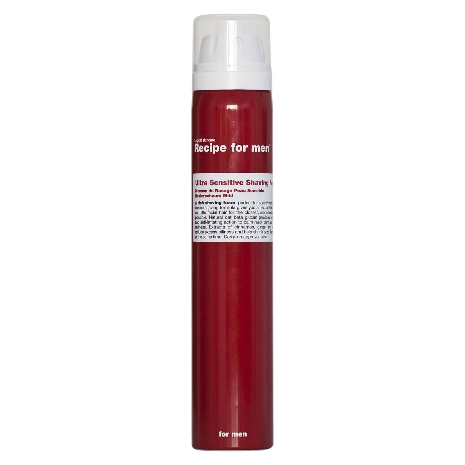 Recipe For Men Recipe For Men, Ultra Sensitive Shaving Foam, Energetisierend, Rasierschaum, 100 ml Regular