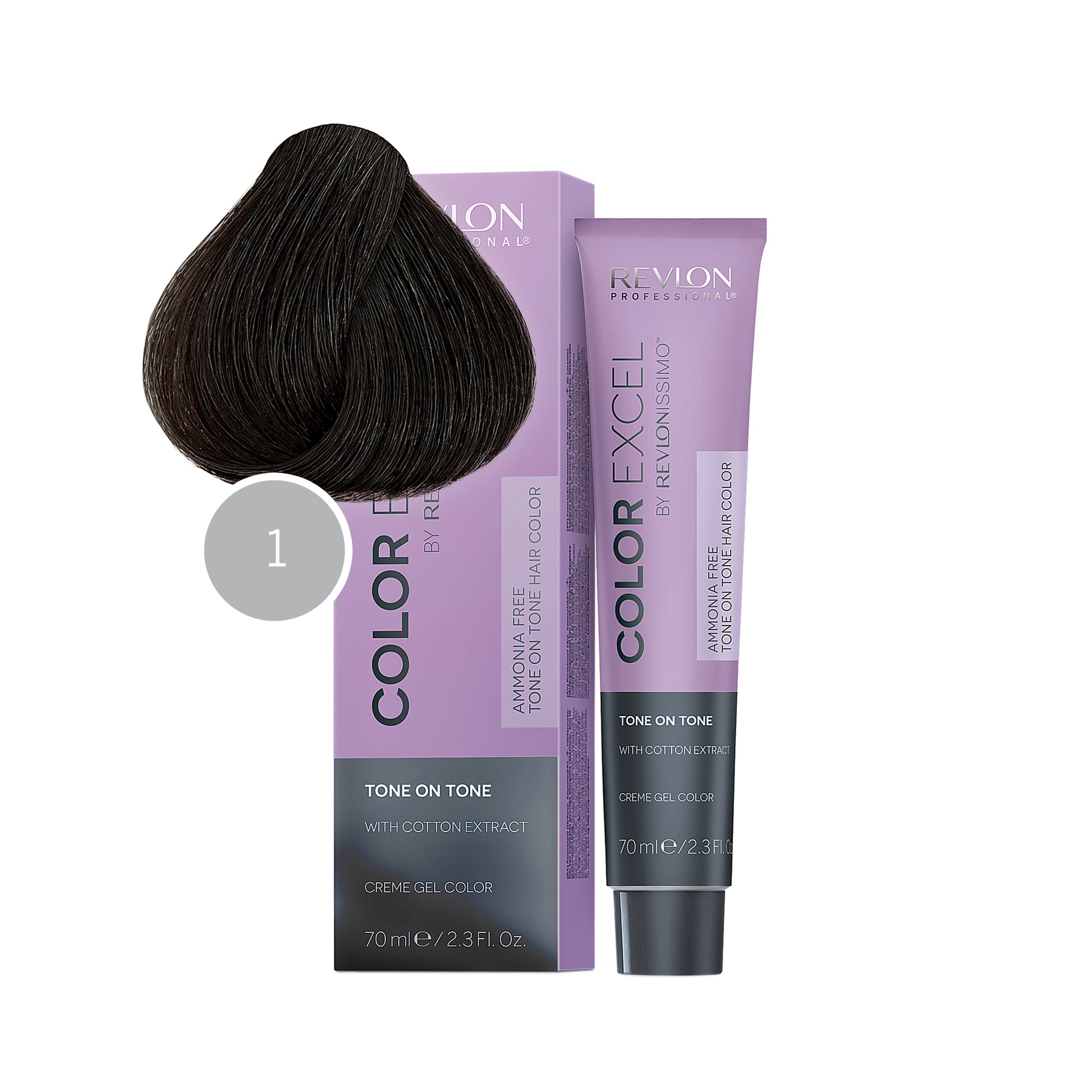 Revlon Revlon, Color Excel, Semi-permanente Haarfarbe, 1 Black, 70 ml Regular