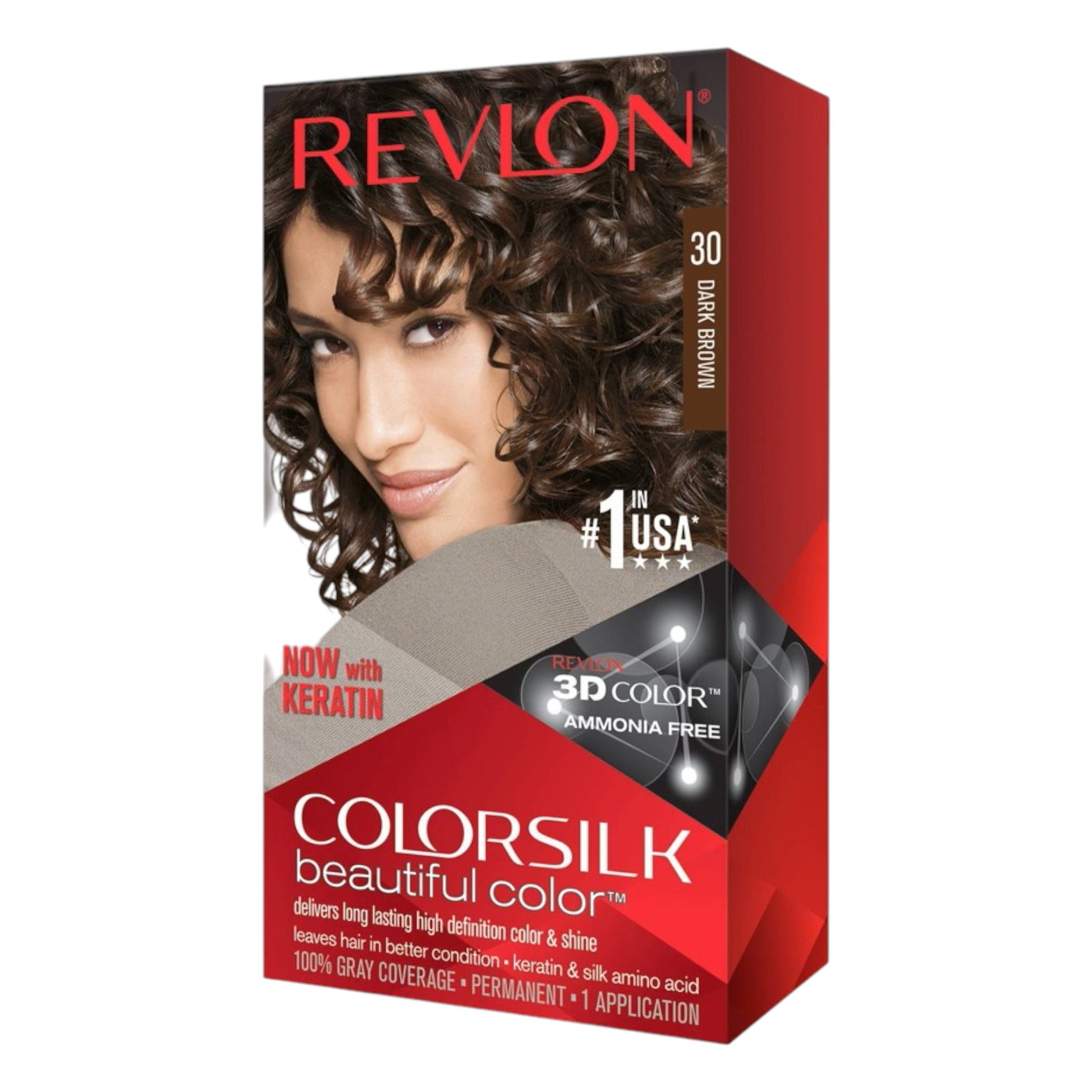 Revlon Revlon, Colorsilk, Permanente Haarfarbe, 30 Dark Brown, 130 ml Regular