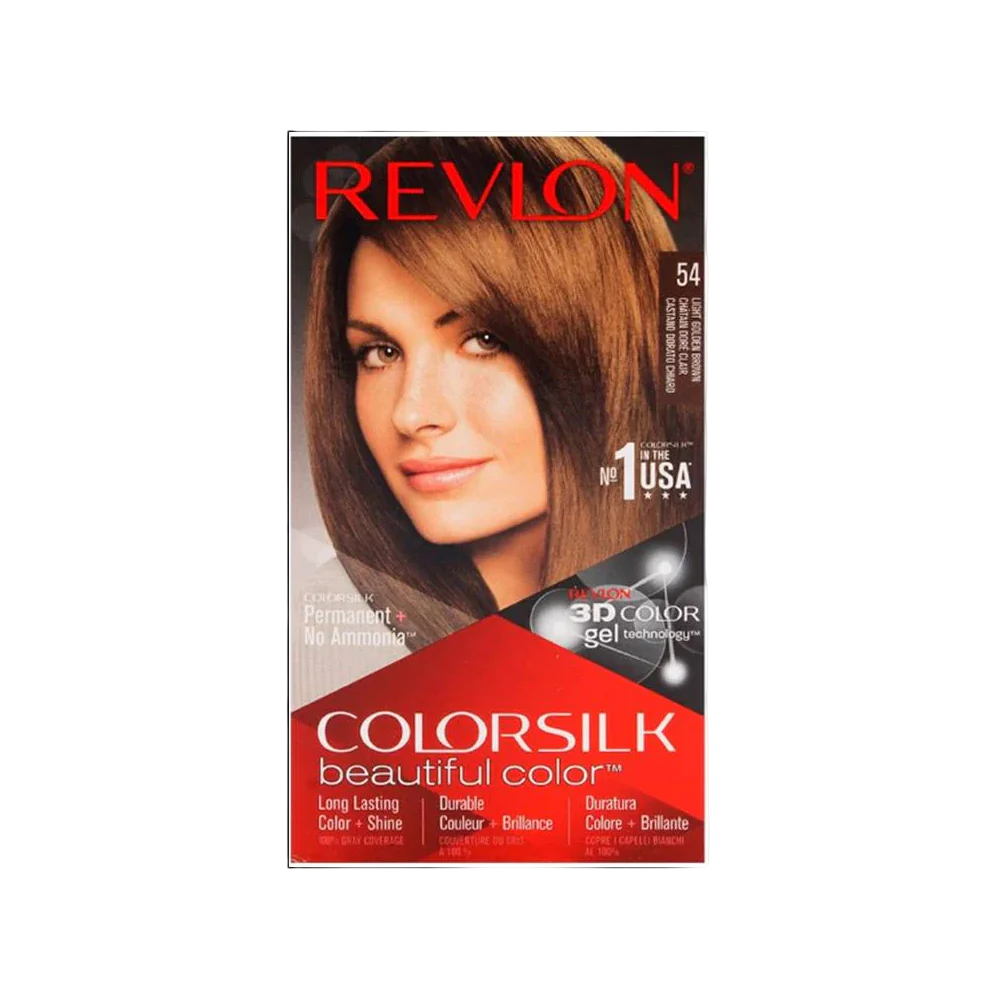 Revlon Colorsilk Permanente Haarfarbe 54 Light Golden Brown – 130 ml für strahlenden Glanz