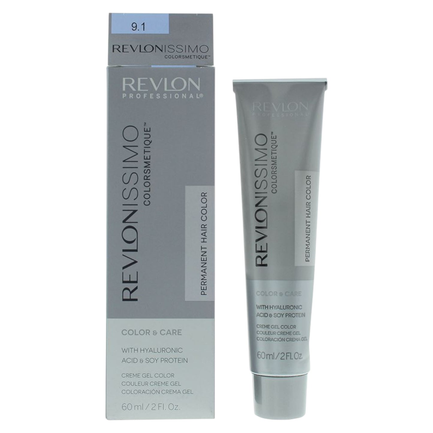 Revlon Revlon, Revlonissimo Colorsmetique, Hyaluronsäure, Permanente Haarfarbe, 9.1 Very Light Ash Blonde, 60 ml Regular