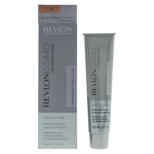 Revlon Revlon, Revlonissimo Colorsmetique, Permanente Haarfarbe, 7.24 Coppery Pearl Blonde, 60 ml Regular