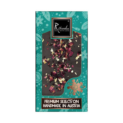 Ritonka Premium Bitterschokolade -  Gold, Rose 95g Handarbeit - Candyshop.ch