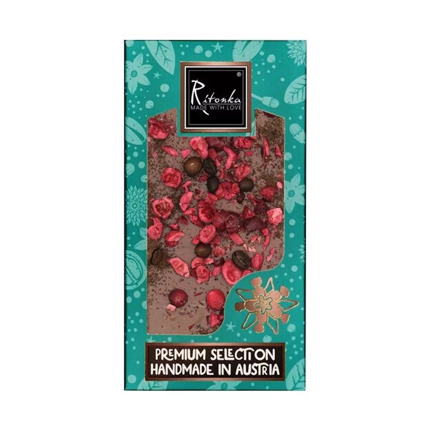 Ritonka Premium Milch Schokolade - Kaffee, Preiselbeeren - 95g Handarbeit - Candyshop.ch