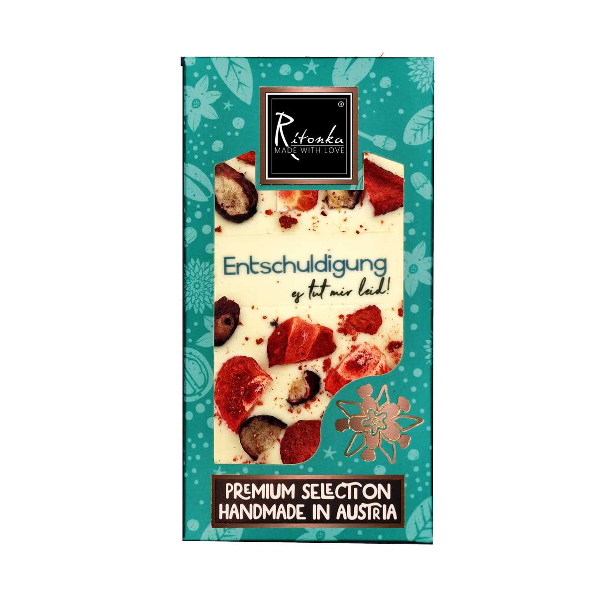 Ritonka Premium weiße Schokolade - Entschuldigung es tut mir Leid - Handarbeit - Candyshop.ch