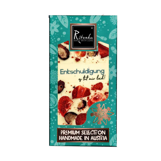 Ritonka Premium weiße Schokolade - Entschuldigung es tut mir Leid - Handarbeit - Candyshop.ch