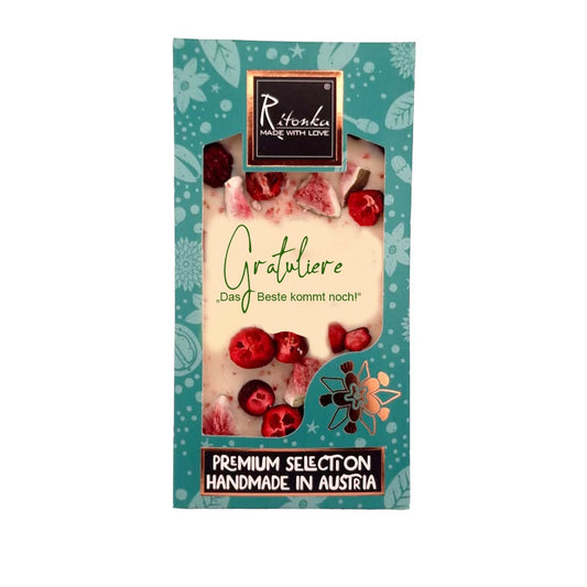 Ritonka Premium weiße Schokolade - Gratuliere! 95g - Candyshop.ch