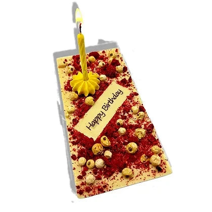 Ritonka Premium weiße Schokolade - Happy Birthday inkl. Kerzen 95g - Handarbeit - Candyshop.ch