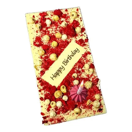 Ritonka Premium weiße Schokolade - Happy Birthday inkl. Kerzen 95g - Handarbeit - Candyshop.ch