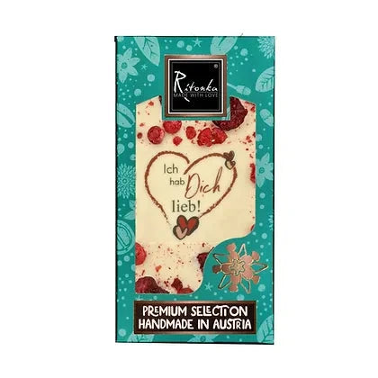 Ritonka Premium weiße Schokolade - Ich hab Dich lieb! 95g - Handarbeit - Candyshop.ch