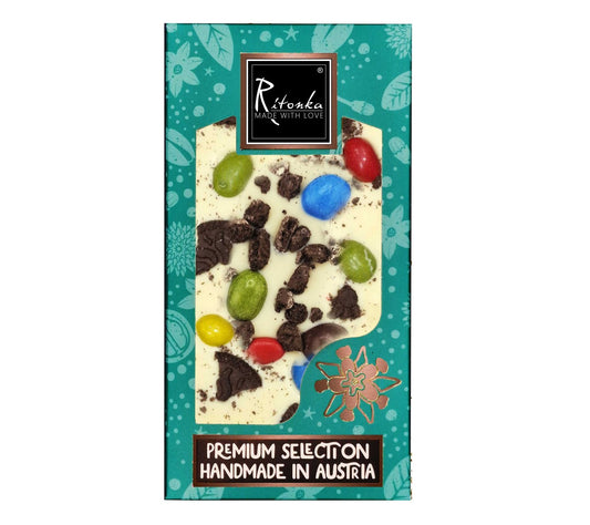 Ritonka Premium weiße Schokolade - Oreo, M&M 95g - Handarbeit - Candyshop.ch