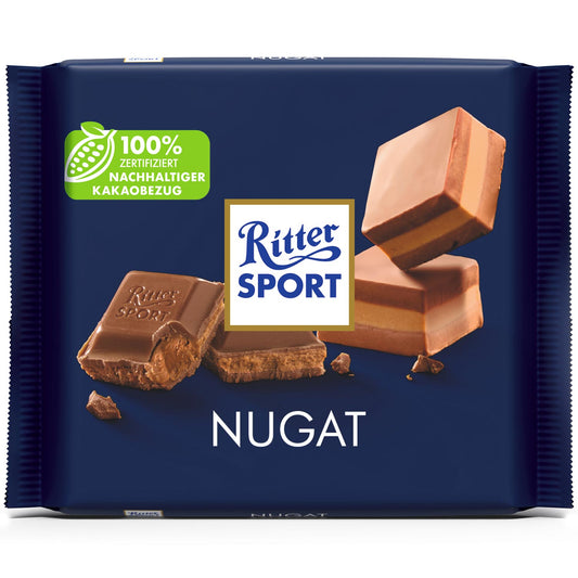 Ritter Sport Nugat 100g Vollmilchschokolade mit Nugat-Füllung - Candyshop.ch