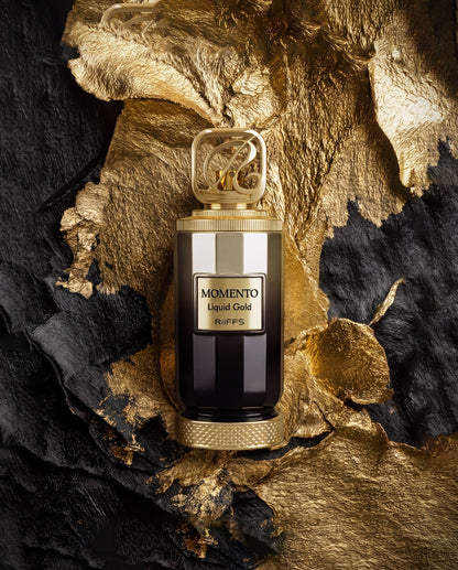 Riiffs Momento Liquid Gold Extrait de Parfum – Holzig-Würzig 100 ml – Rückansicht